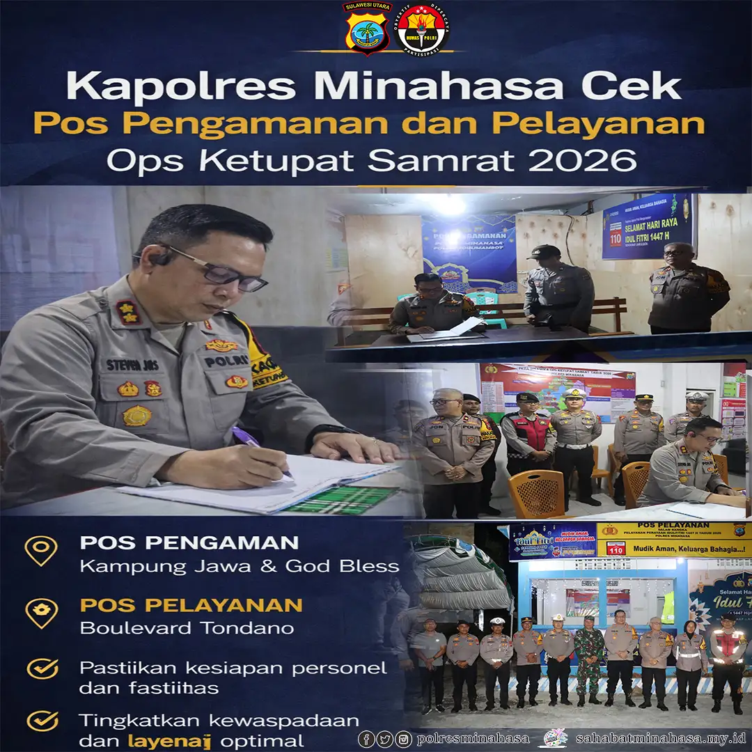 Kapolres Minahasa Cek Pos Pam Kampung Jawa dan Pos Yan Boulevard Tondano